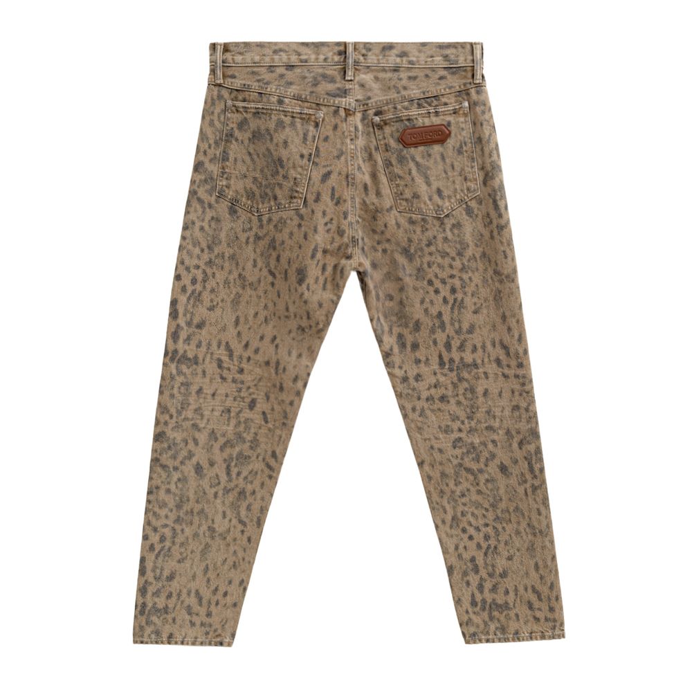 Vaqueros cónicos de algodón beige de Tom Ford