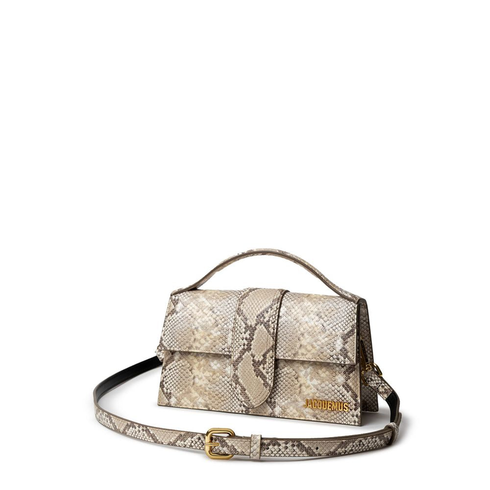 Bolso de hombro de piel beige Jacquemus