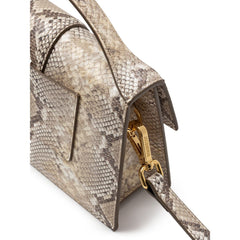Bolso de hombro de piel beige Jacquemus