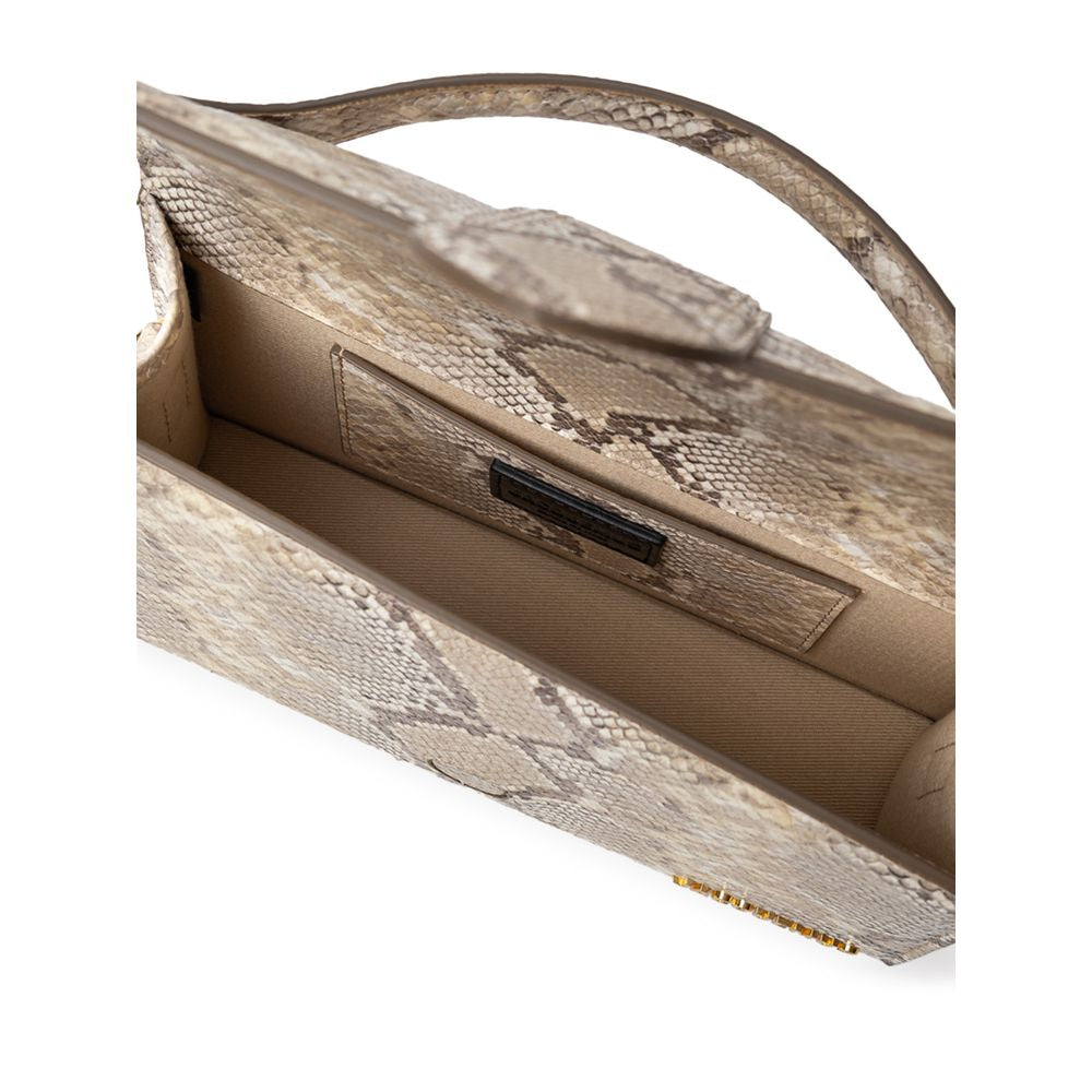Bolso de hombro de piel beige Jacquemus