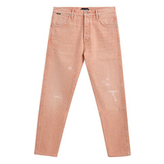 Vaqueros cónicos de algodón rosa de Tom Ford