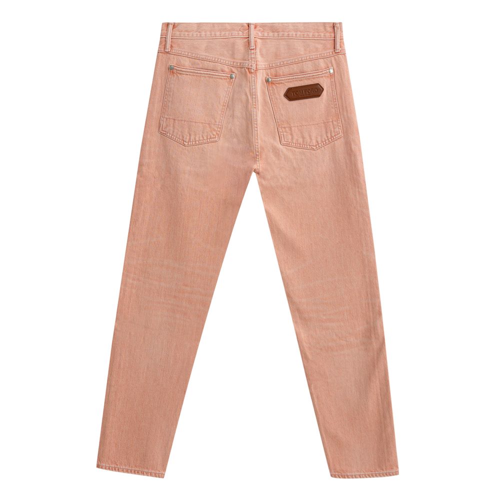 Vaqueros cónicos de algodón rosa de Tom Ford