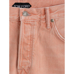 Vaqueros cónicos de algodón rosa de Tom Ford