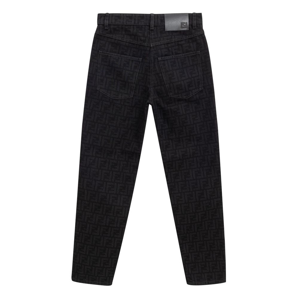 Vaqueros negros de algodón Fendi