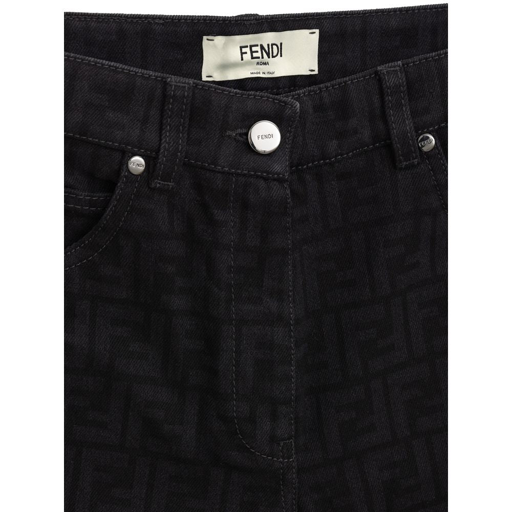 Vaqueros negros de algodón Fendi