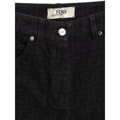 Vaqueros negros de algodón Fendi