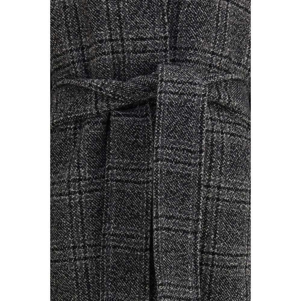 Abrigo largo de cuadros Balenciaga