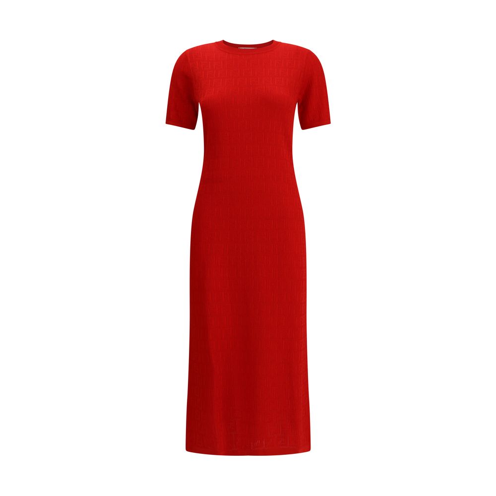 Vestido midi de punto Fendi