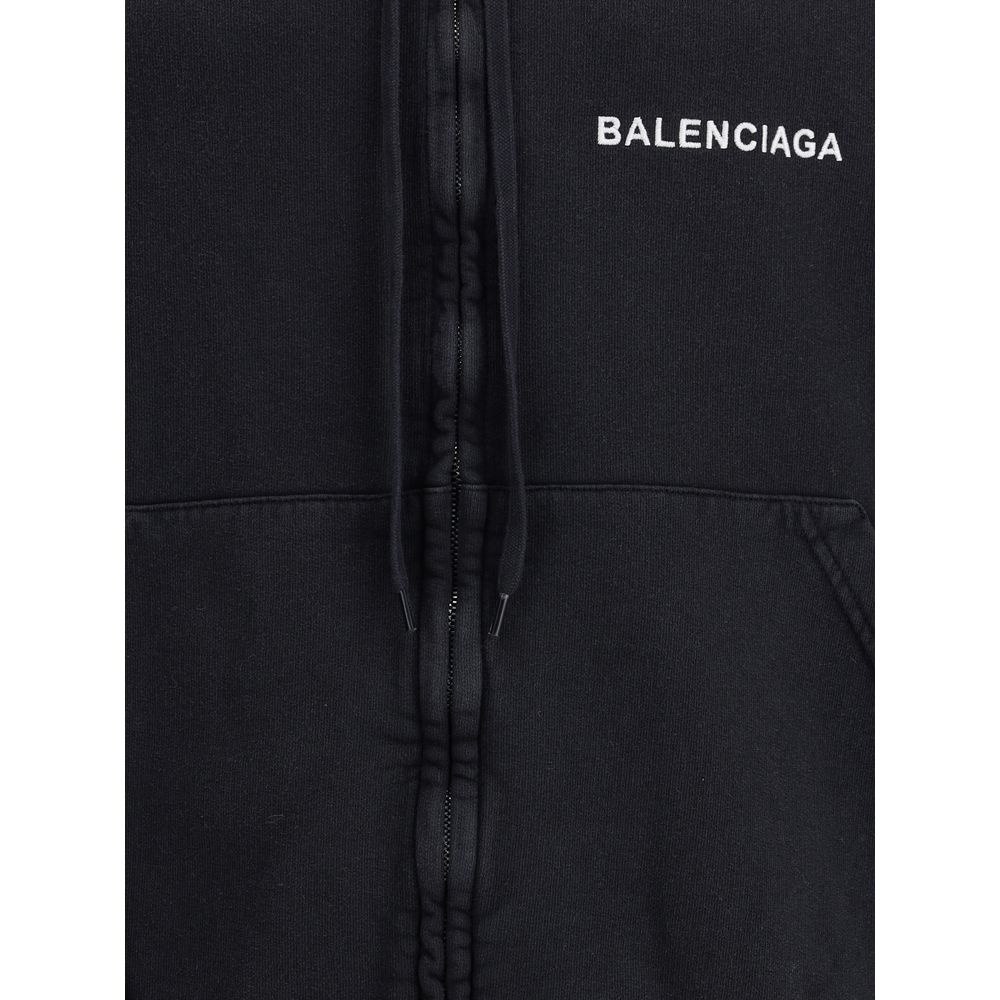 Sudadera con capucha y logotipo de Balenciaga