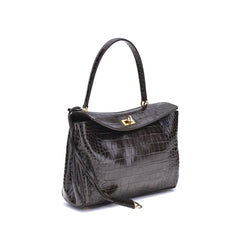Balenciaga Rodeo Shoulder Bag in crocodile-print leather
