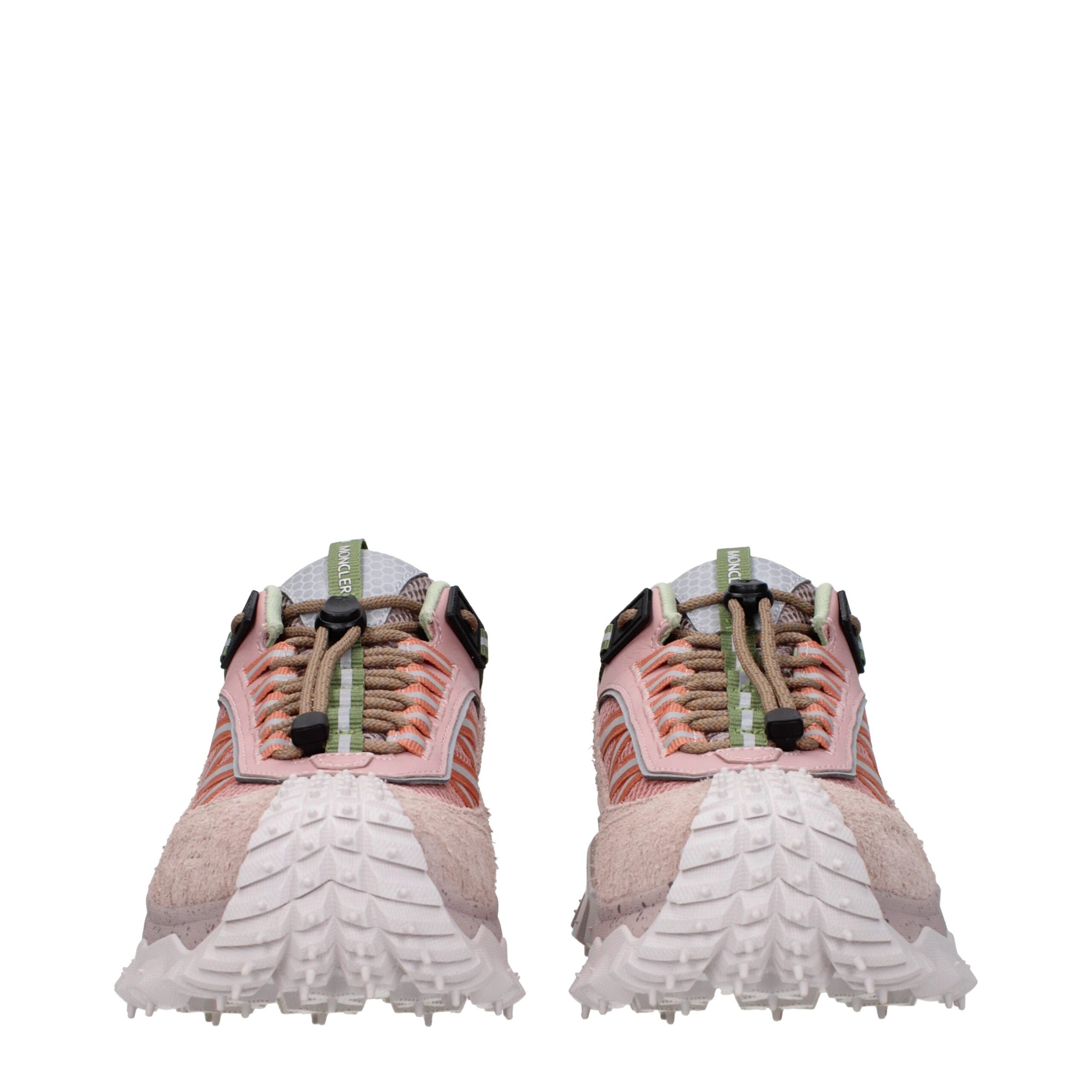 Moncler Pink Leather Sneakers