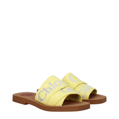 Chloé Yellow Fabric Slipper