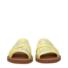Chloé Yellow Fabric Slipper