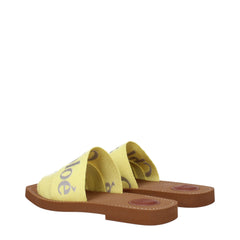 Chloé Yellow Fabric Slipper