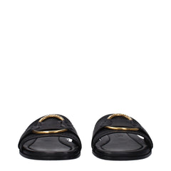 Moncler Black Leather Slipper