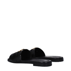 Moncler Black Leather Slipper