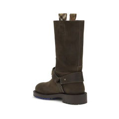 Burberry Suede Saddle Ankle Boots